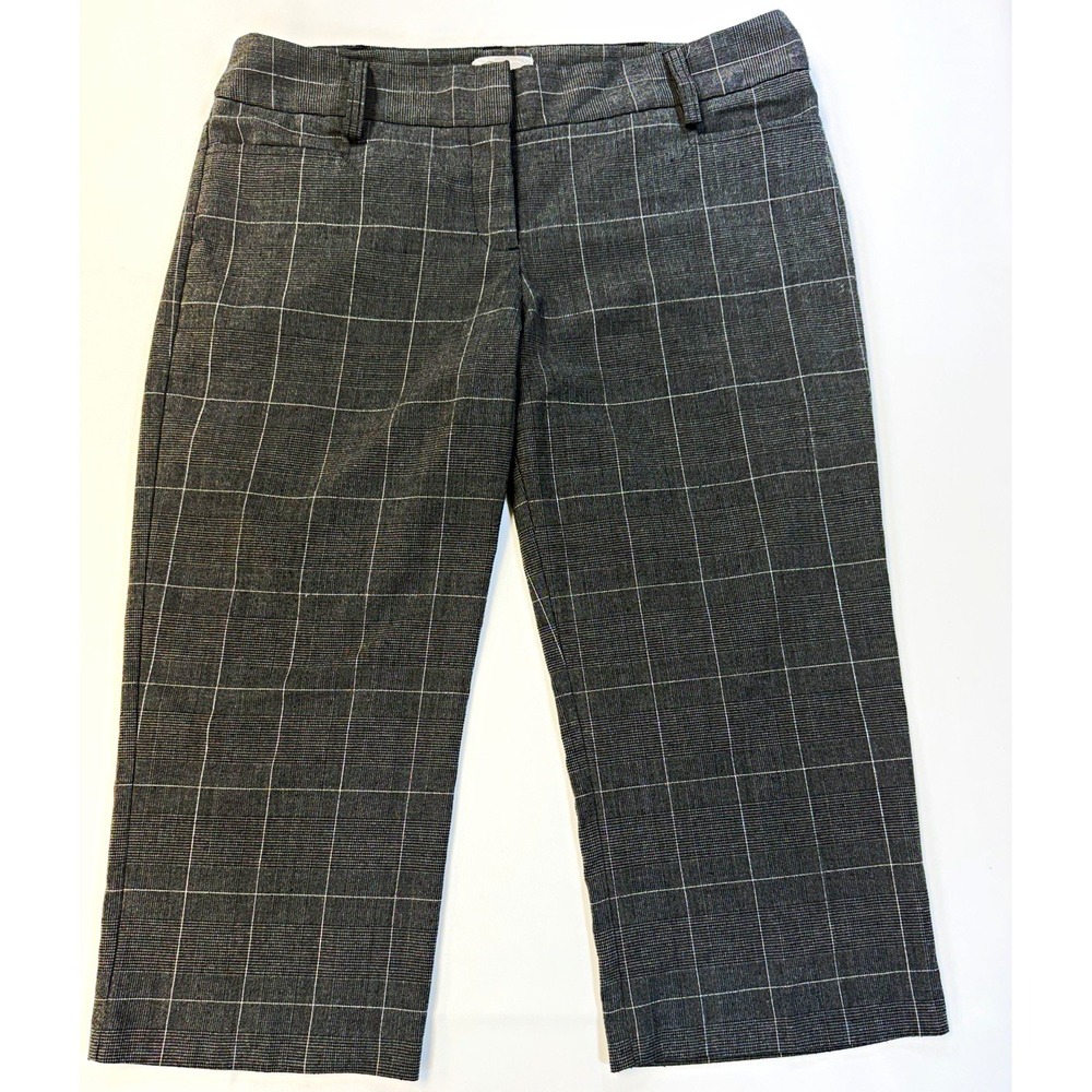 Speechless Juniors Gray Plaid Stretch Twill Dress Pants Flat Front Straight Leg